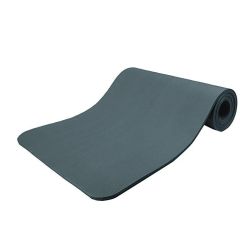 Yoga mat grijs/petrol 1,5 cm dik, fitnessmat, pilates, aerobics