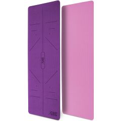 Yogamat, lila-pink, 183 x 61 x 0,6 cm, fitnessmat, gymmat, gymnastiekmat, logo